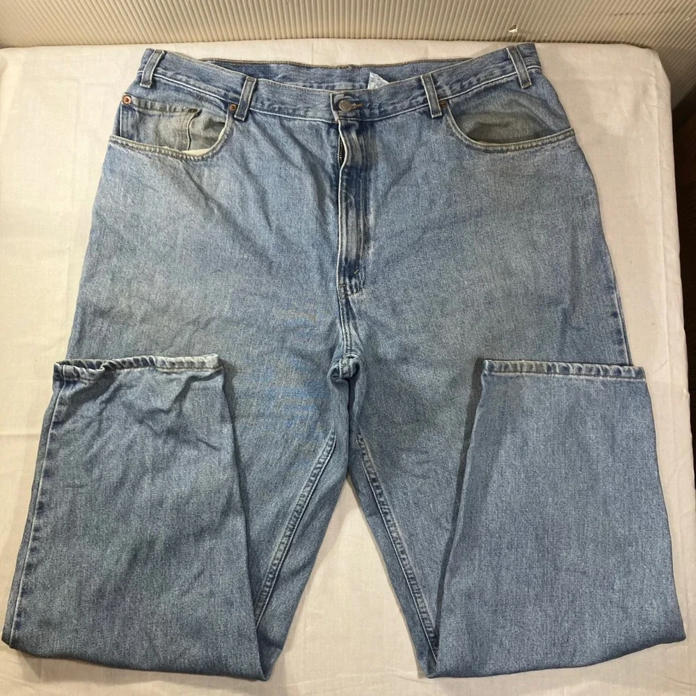 Levis 560 Mens Loose Fit Tapered Leg Jeans Light Wash Blue 40x30 Vintage Style